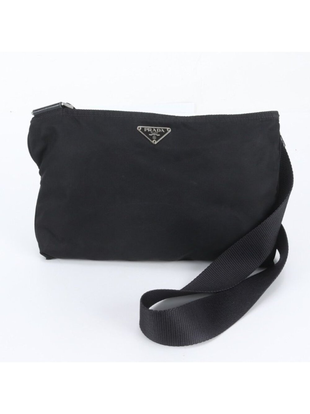 Prada Tessuto Nylon Triangle Logo White Tag Shoulder Bag Crossbody Messenger